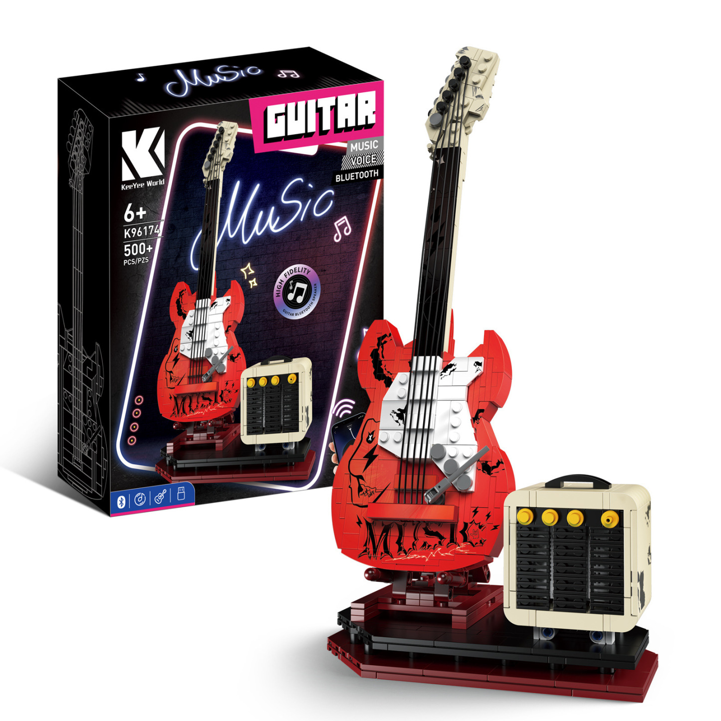 Bluetooth Brick Rock Guitar Speaker Brick Music Toy For Him Gift For Music Lovers