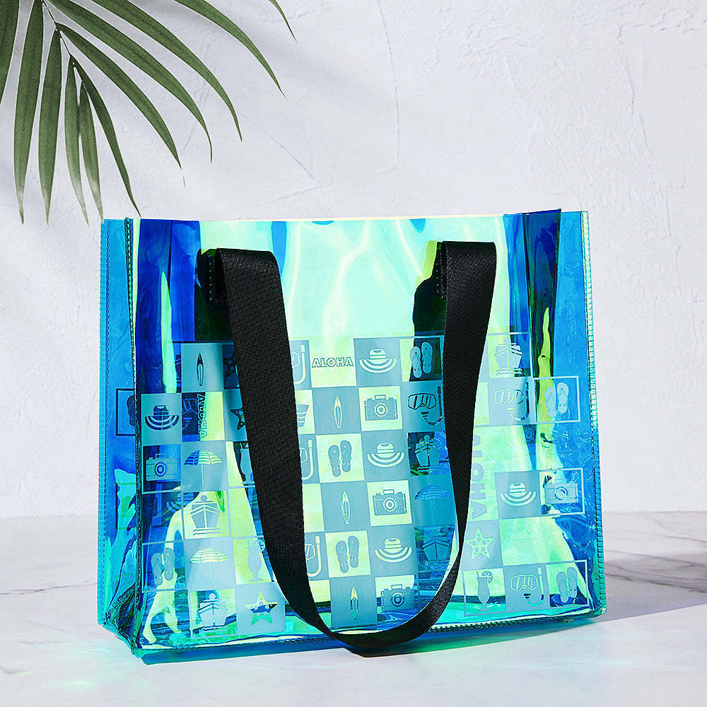 Clear Illusion Laser Handbag PVC Waterproof Gift Bag - 