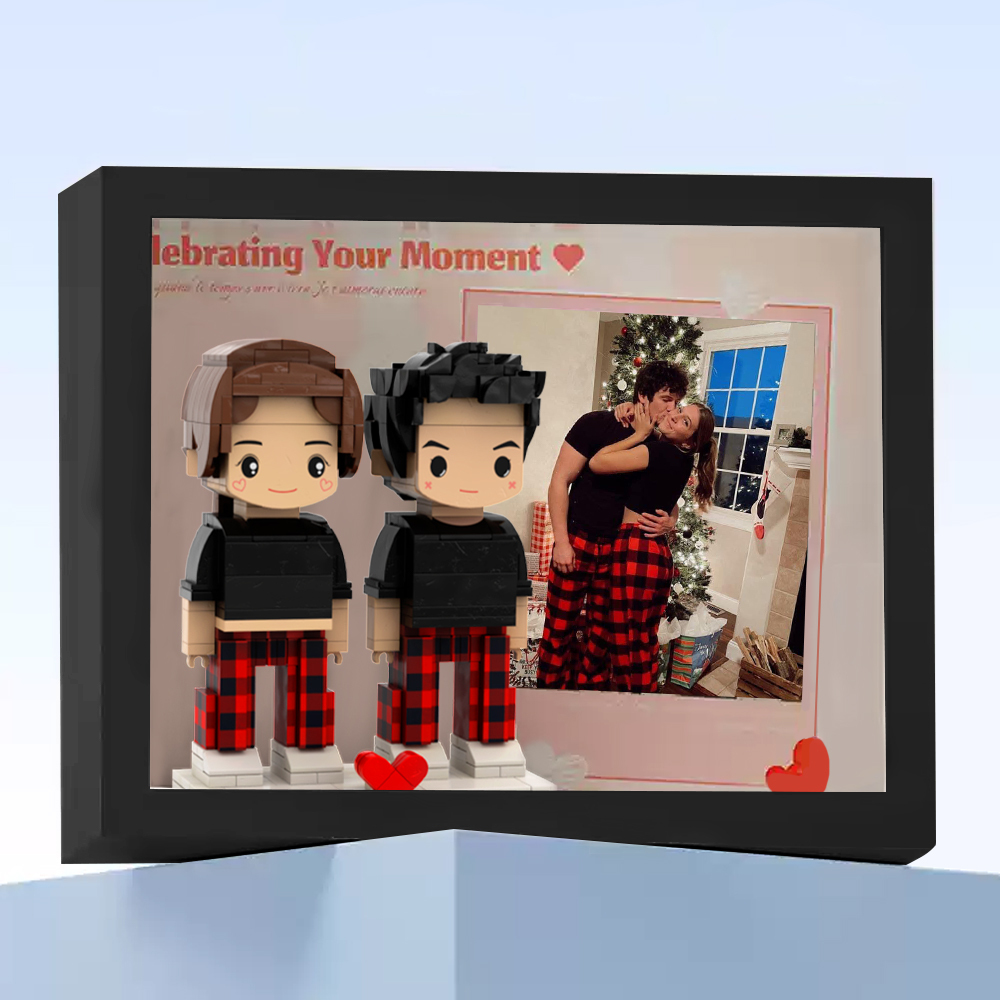 Fully Body 2 People Custom Brick Figures Photo Framed