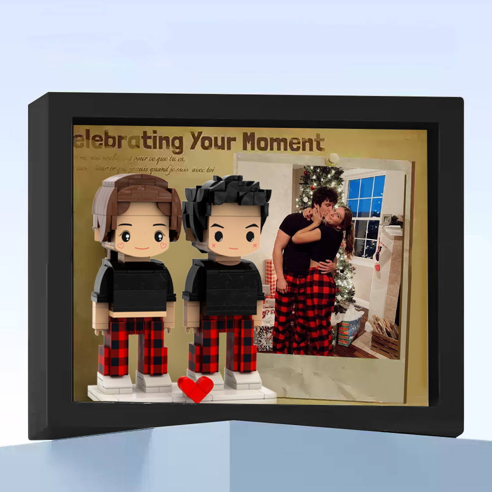 Fully Body 2 People Custom Brick Figures Photo Framed