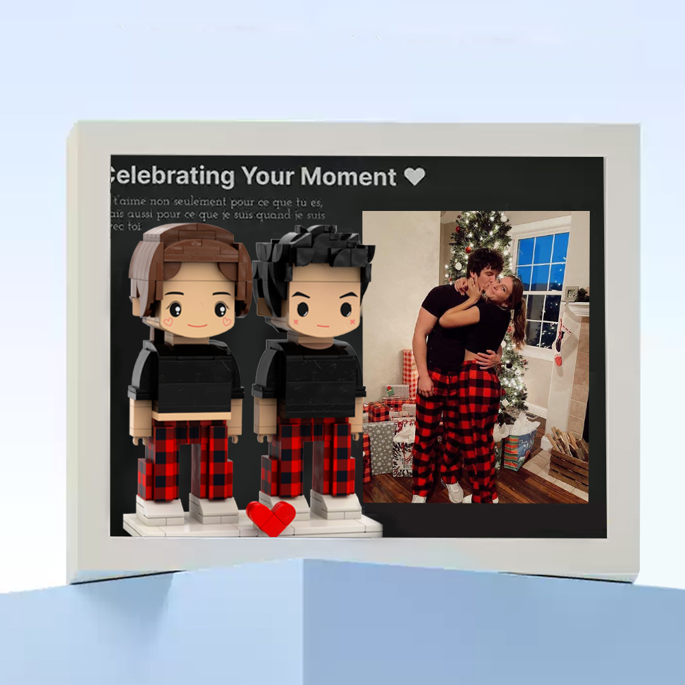 Fully Body 2 People Custom Brick Figures Photo Framed