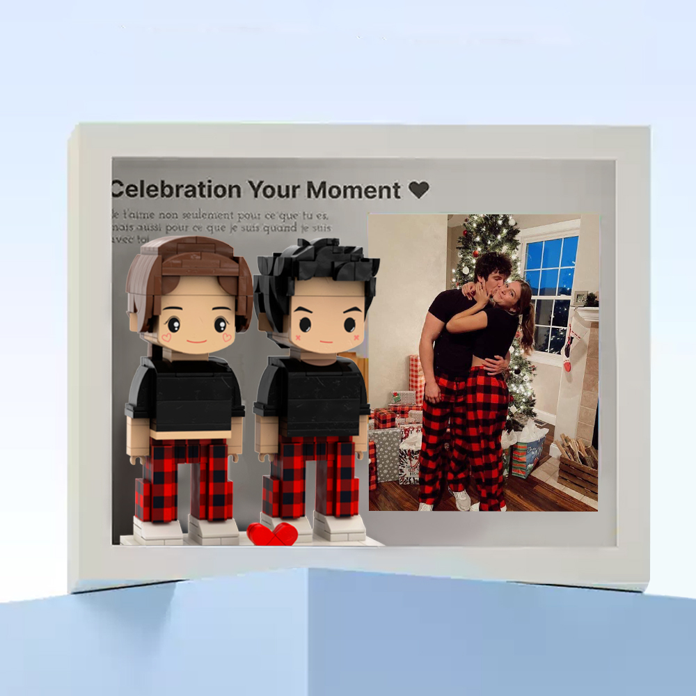 Fully Body 2 People Custom Brick Figures Photo Framed