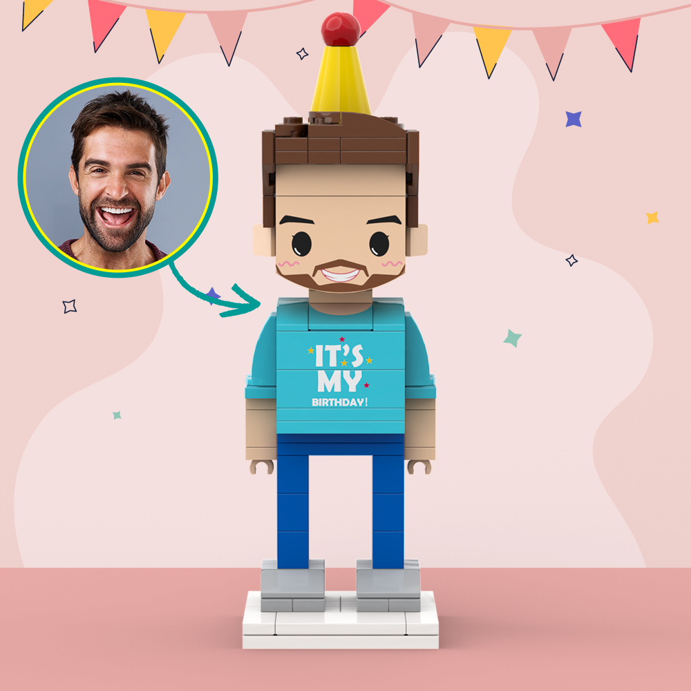 It‘s my birthday Customized Head 1 Person Birthday Brick Figures Small Particle Block Toy Gift For Birthday Girl