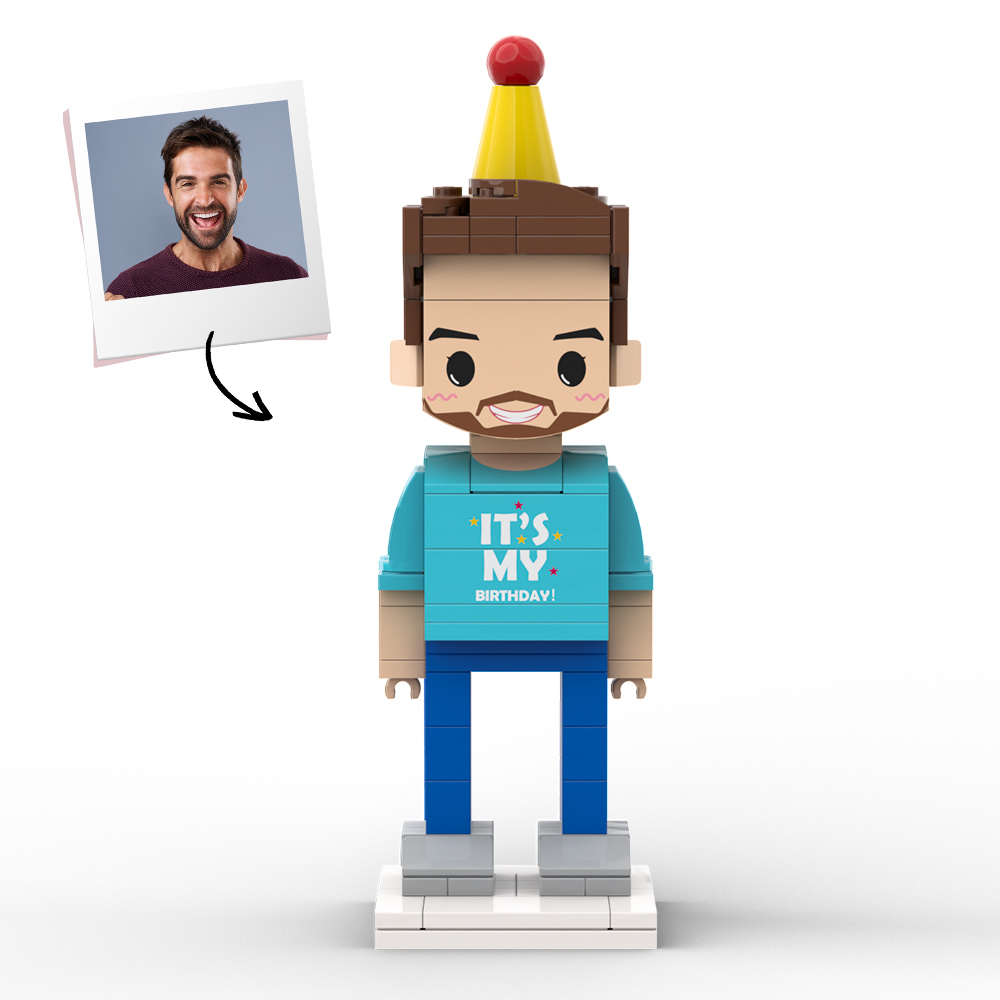 Happy Birthday Customized Head 1 Person Birthday Brick Figures Small Particle Block Toy Gift For Birthday