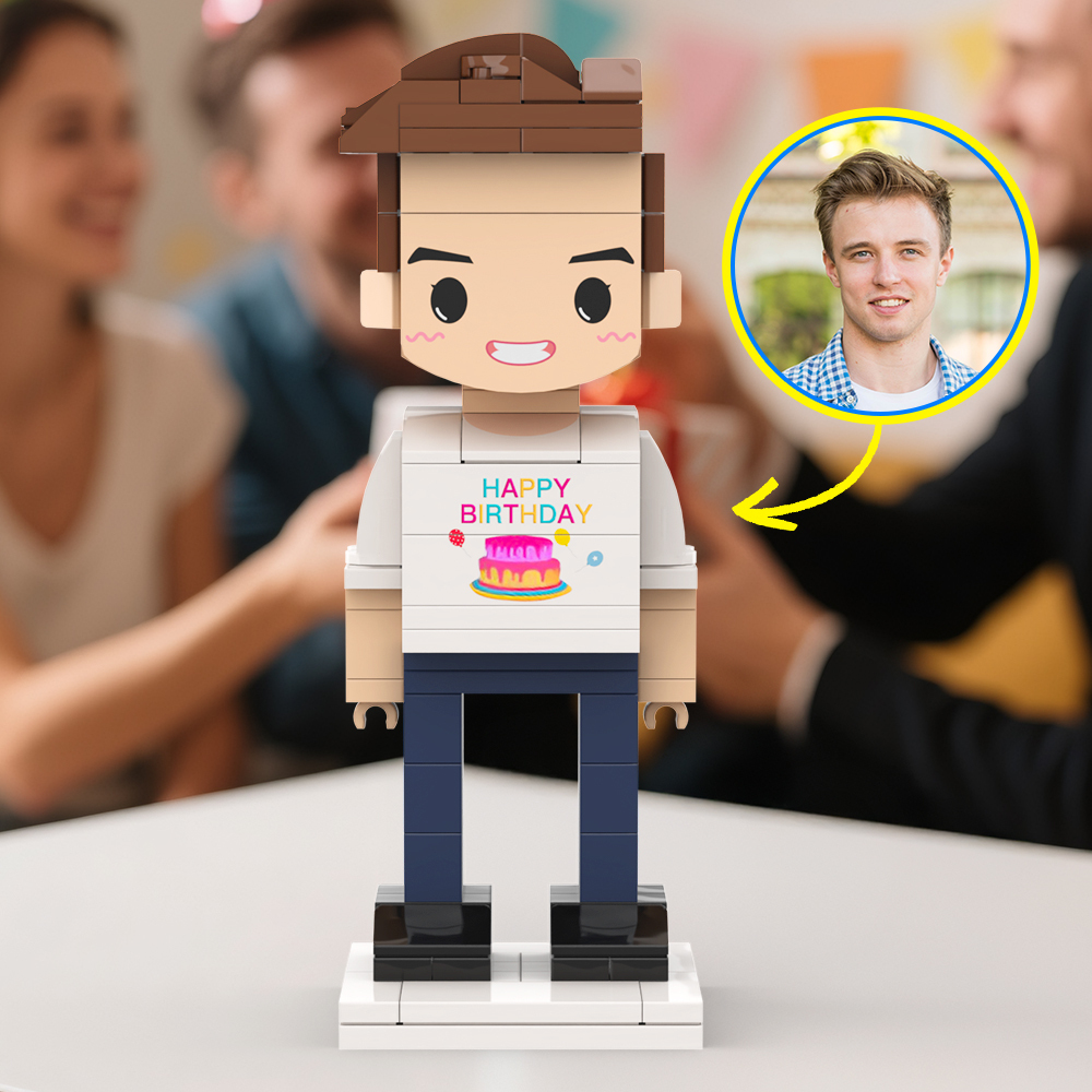 Customized Head 1 Person Birthday Brick Figures Small Particle Block Toy Gift For Birthday