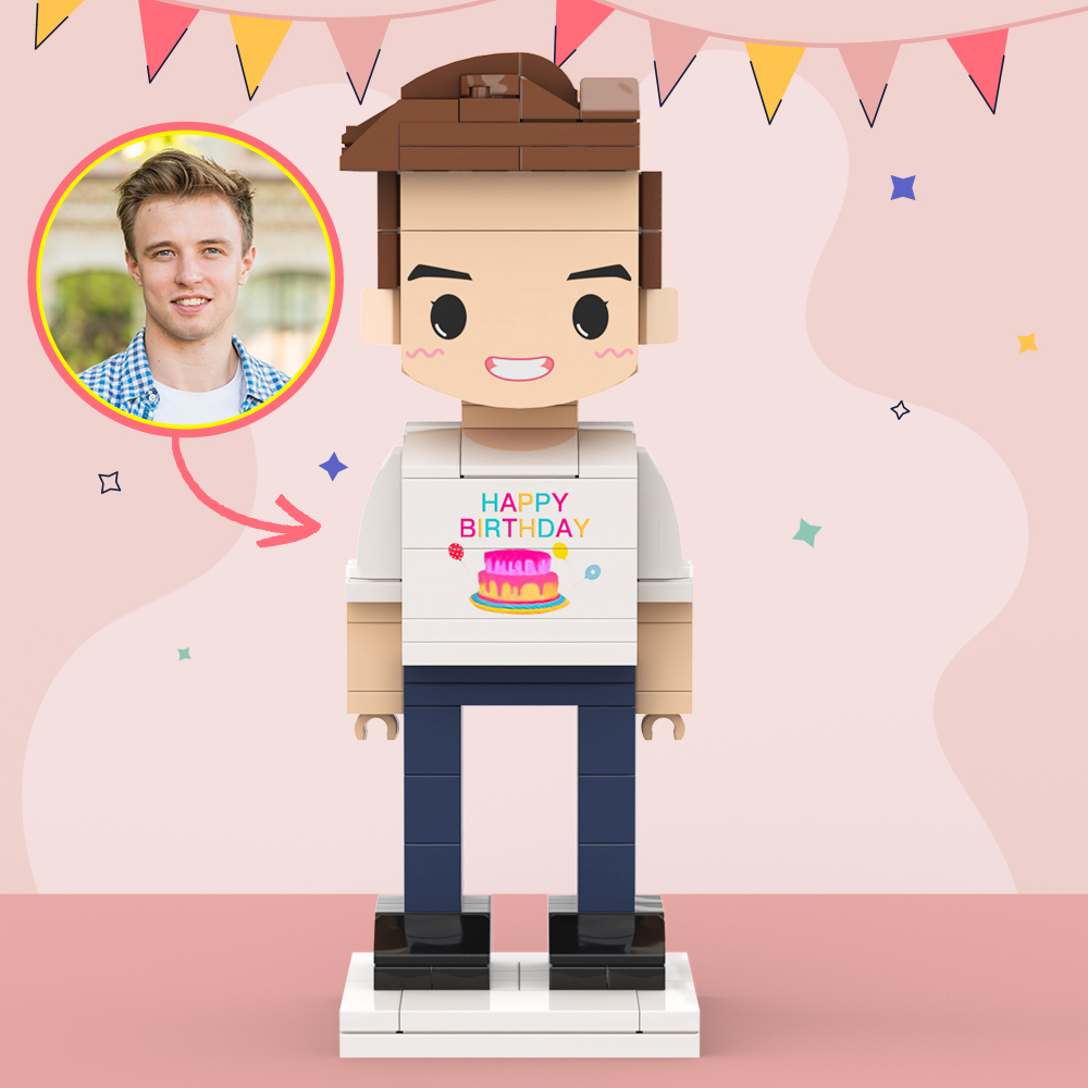 Customized Head 1 Person Birthday Brick Figures Small Particle Block Toy Gift For Birthday