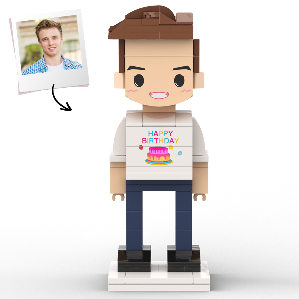 Customized Head 1 Person Birthday Brick Figures Small Particle Block Toy Gift For Birthday