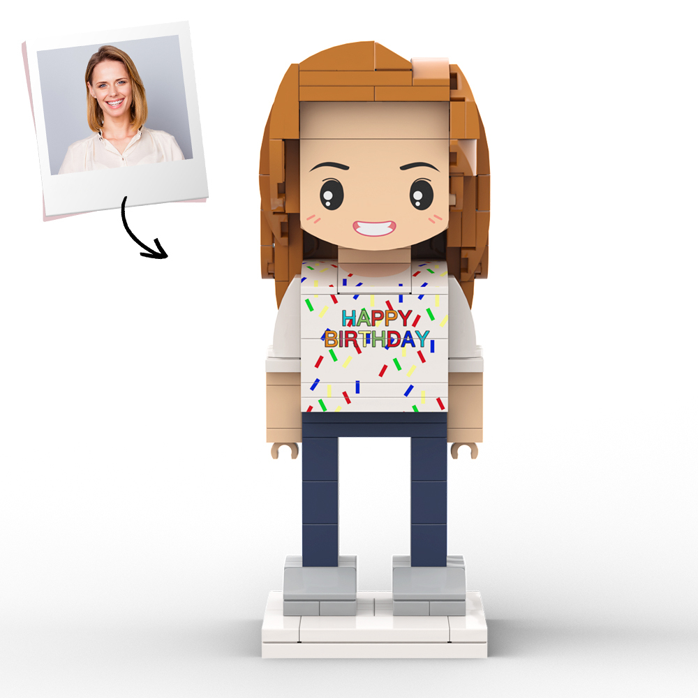 Customized Head 1 Person Birthday Brick Figures Small Particle Block Toy Gift For Birthday