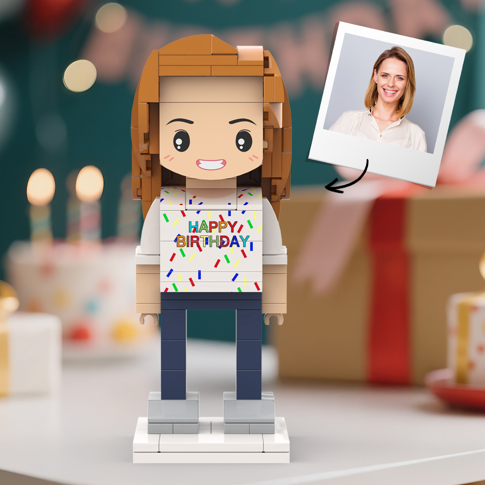 Customized Head 1 Person Birthday Brick Figures Small Particle Block Toy Gift For Birthday