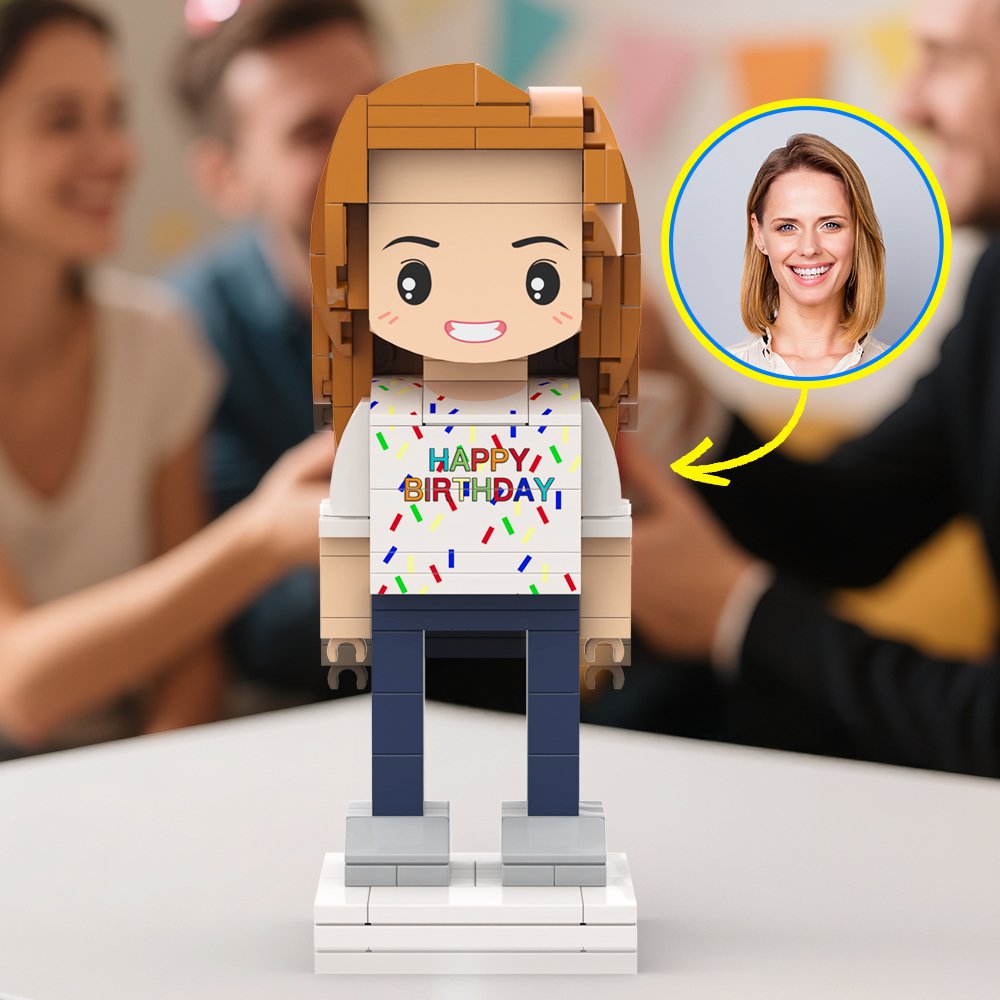 Customized Head 1 Person Birthday Brick Figures Small Particle Block Toy Gift For Birthday