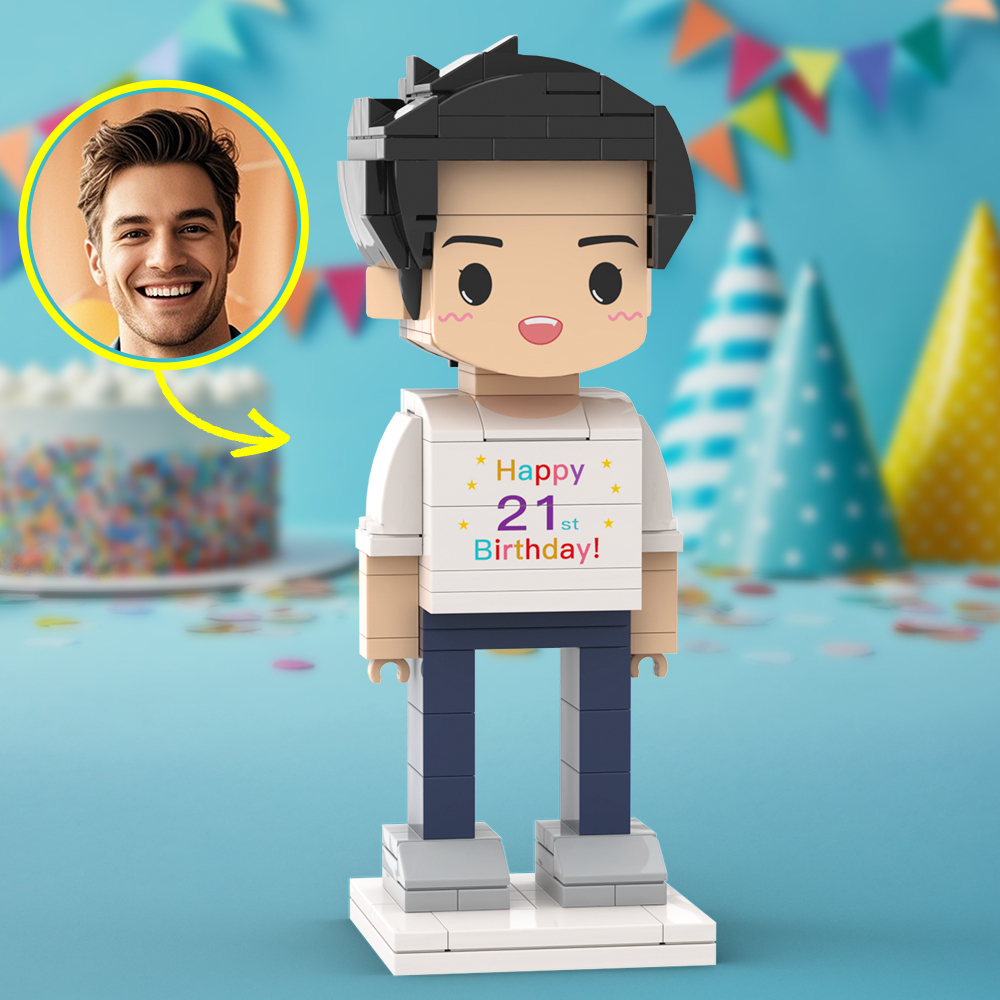 Customized Head 1 Person Birthday Brick Figures Small Particle Block Toy Gift For Birthday