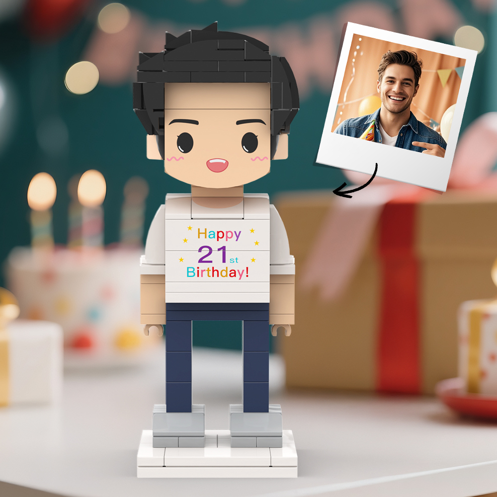 Customized Head 1 Person Birthday Brick Figures Small Particle Block Toy Gift For Birthday