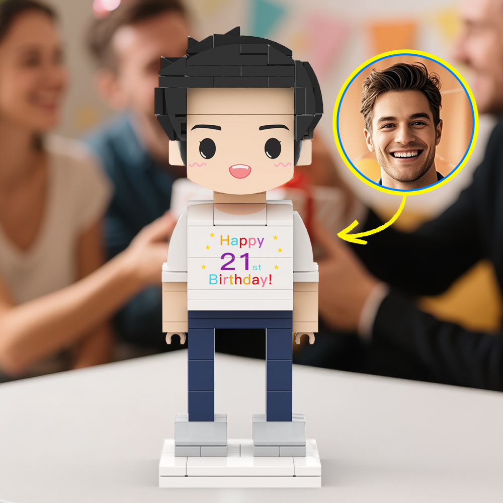 Customized Head 1 Person Birthday Brick Figures Small Particle Block Toy Gift For Birthday