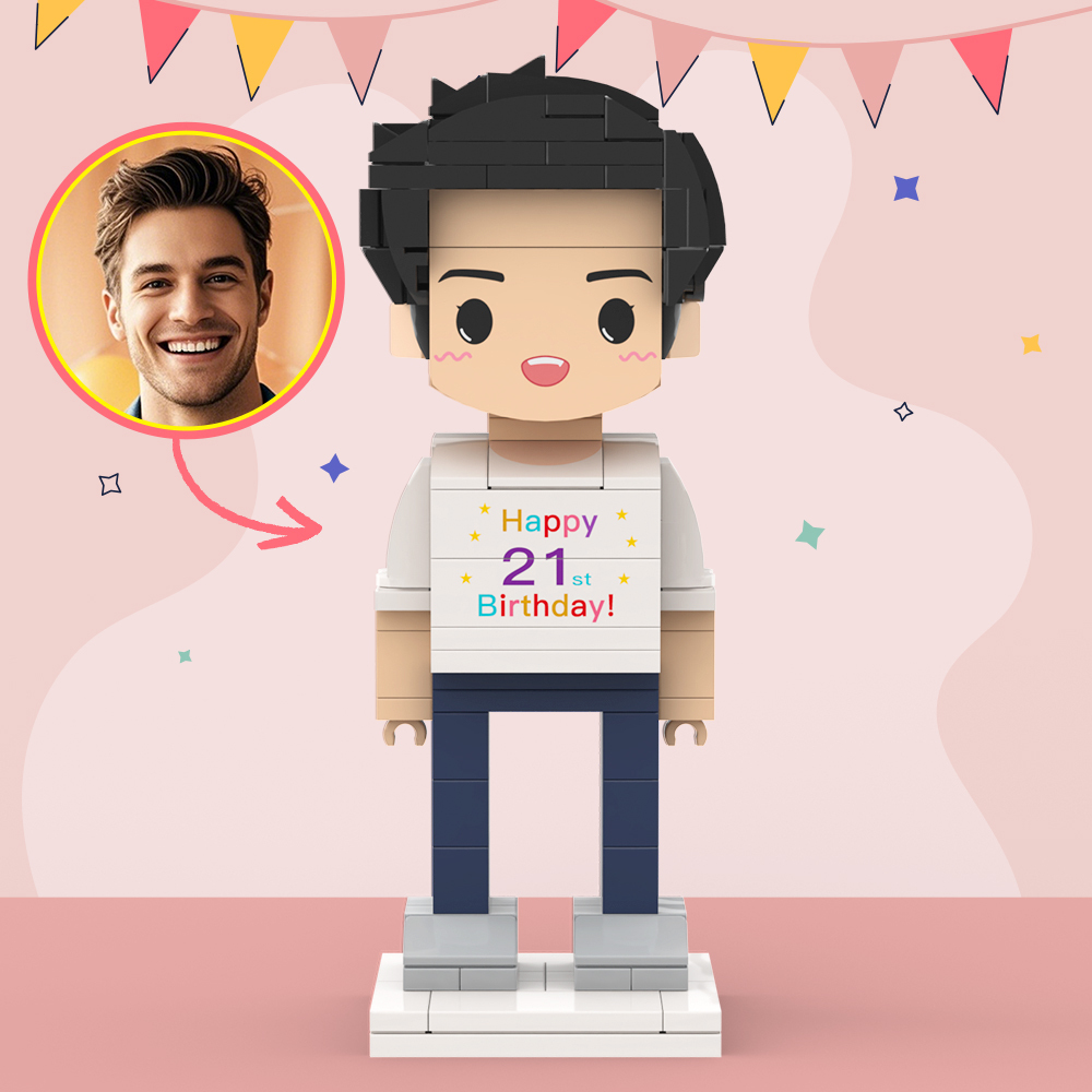 Customized Head 1 Person Birthday Brick Figures Small Particle Block Toy Gift For Birthday