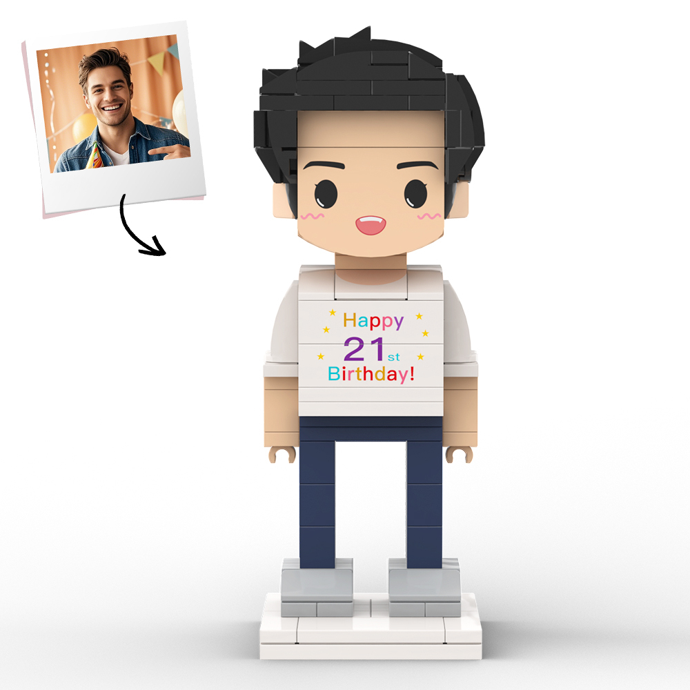 Customized Head 1 Person Birthday Brick Figures Small Particle Block Toy Gift For Birthday