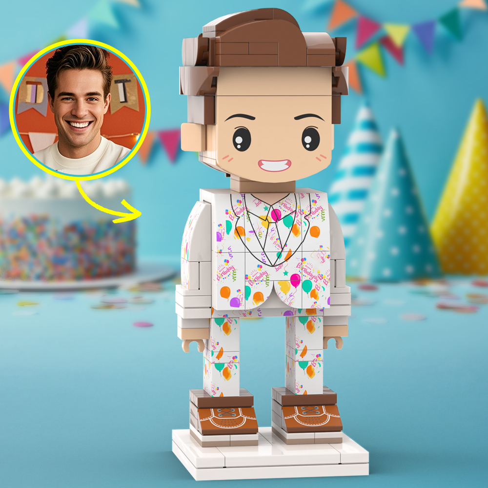 Customized Head 1 Person Birthday Brick Figures Small Particle Block Toy Gift For Birthday