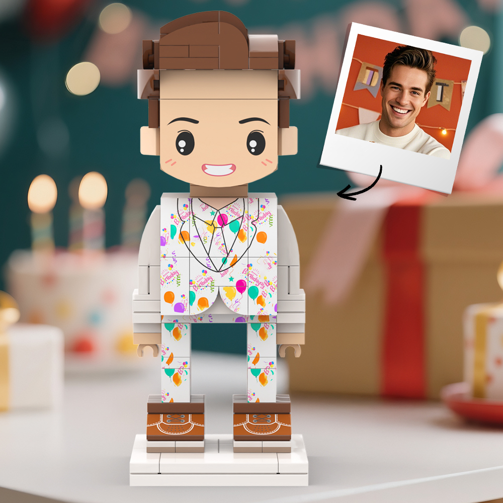 Customized Head 1 Person Birthday Brick Figures Small Particle Block Toy Gift For Birthday