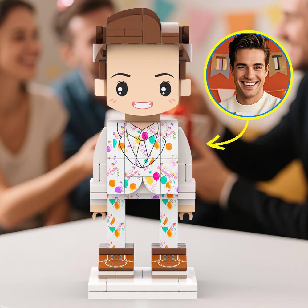 Customized Head 1 Person Birthday Brick Figures Small Particle Block Toy Gift For Birthday
