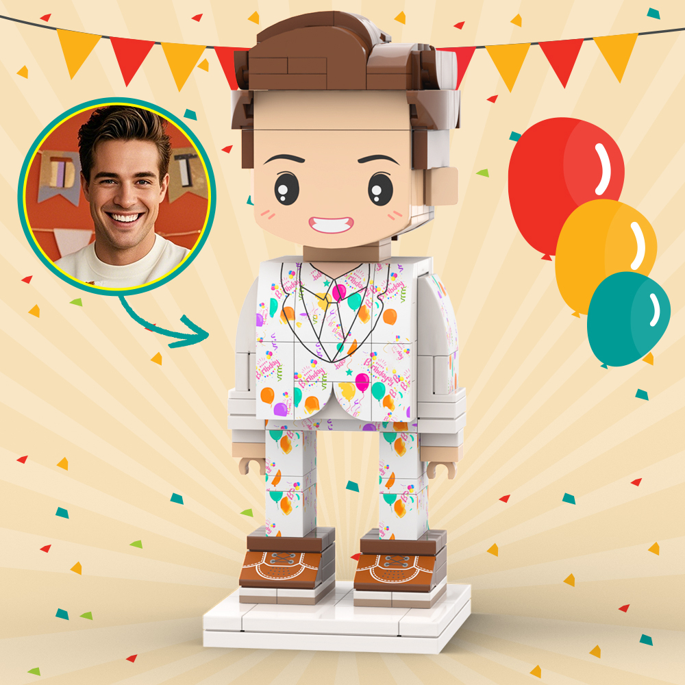 Customized Head 1 Person Birthday Brick Figures Small Particle Block Toy Gift For Birthday