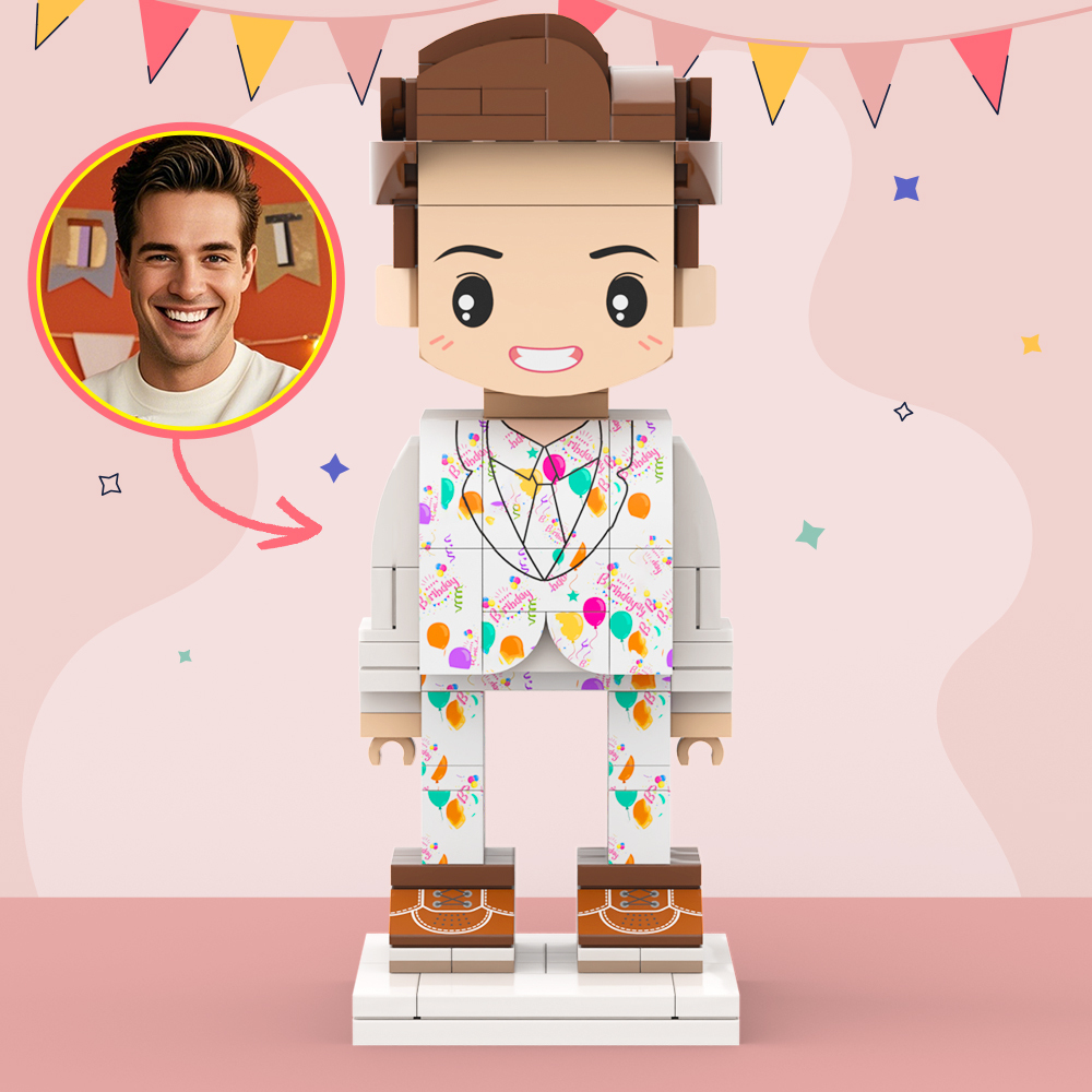 Customized Head 1 Person Birthday Brick Figures Small Particle Block Toy Gift For Birthday