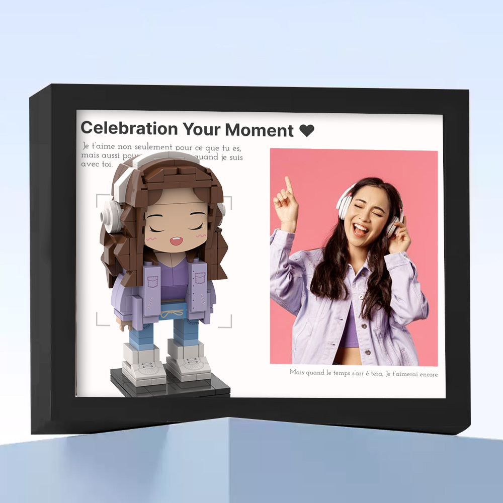 Fully Body 2 People Custom Brick Figures Photo Framed