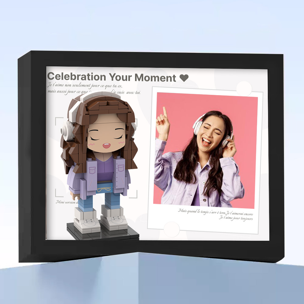 Fully Body 2 People Custom Brick Figures Photo Framed
