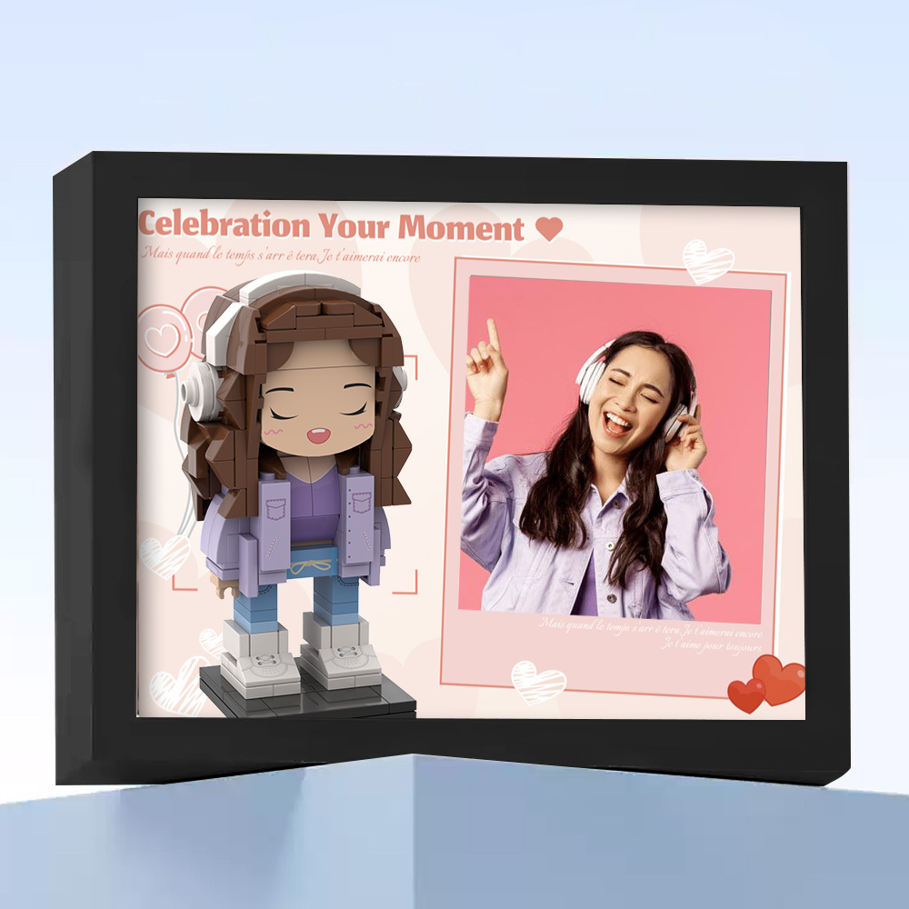 Fully Body 2 People Custom Brick Figures Photo Framed