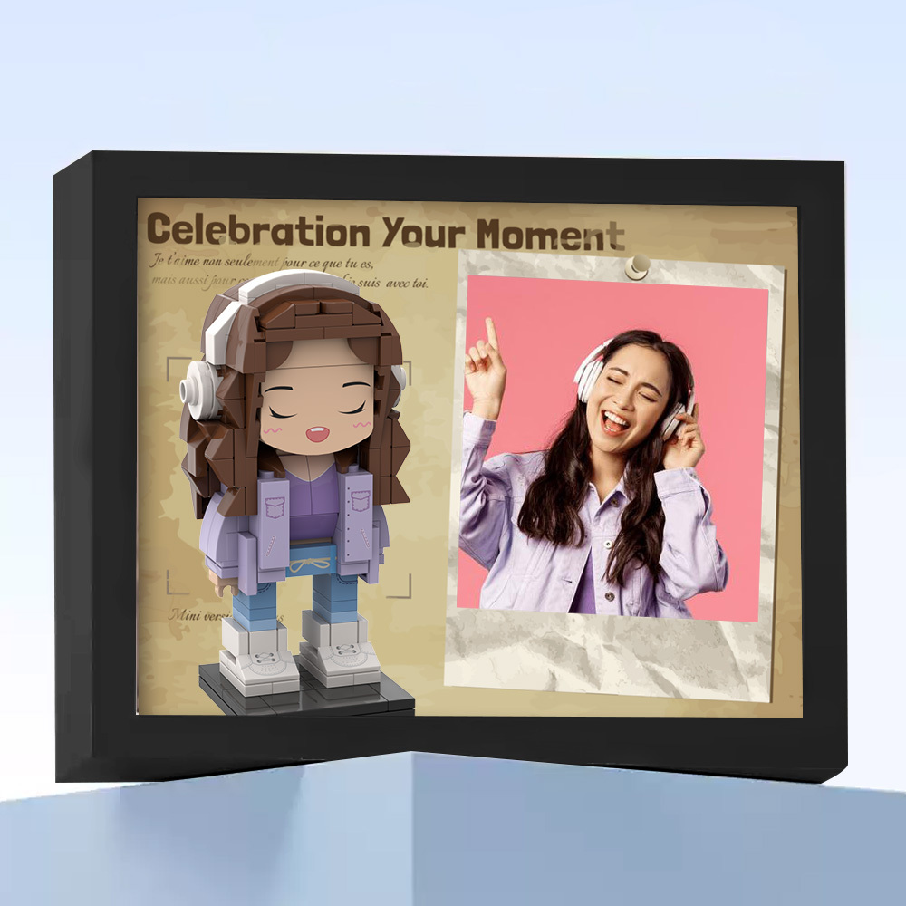 Fully Body 2 People Custom Brick Figures Photo Framed