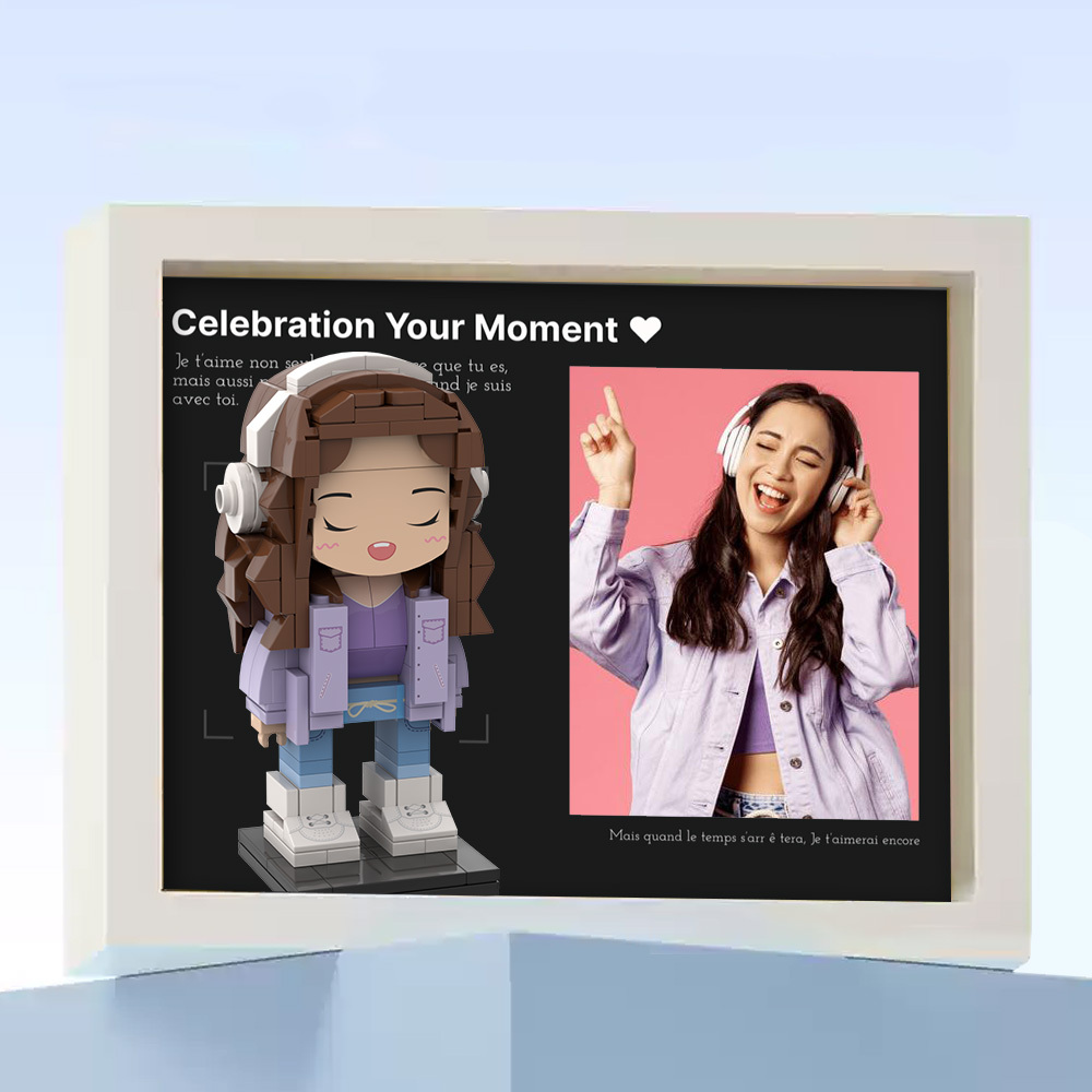 Fully Body 2 People Custom Brick Figures Photo Framed