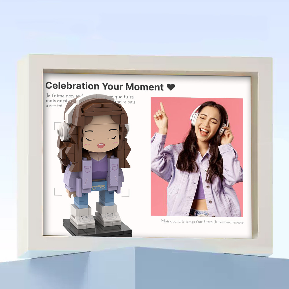 Fully Body 2 People Custom Brick Figures Photo Framed