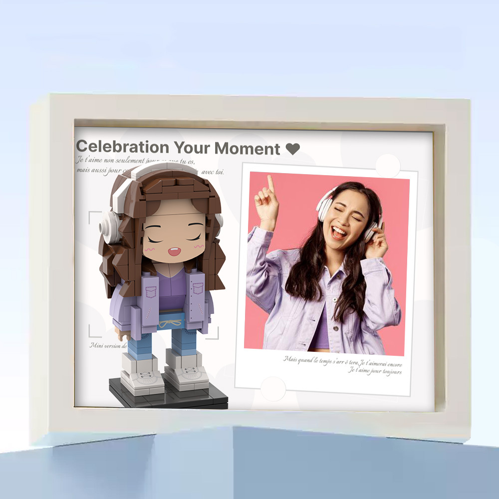 Fully Body 2 People Custom Brick Figures Photo Framed