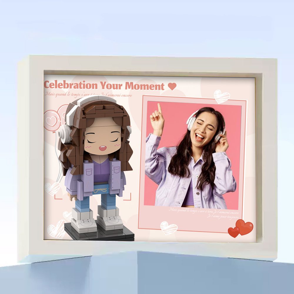 Fully Body 2 People Custom Brick Figures Photo Framed