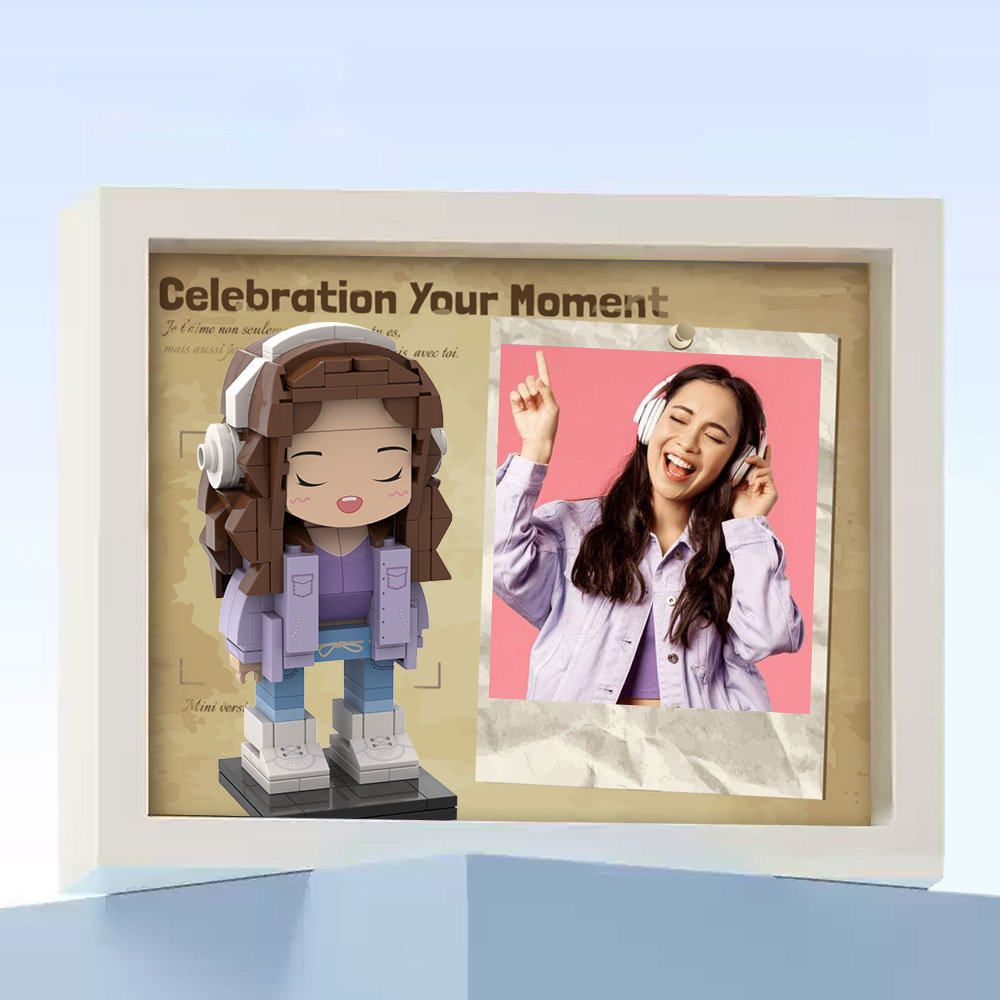 Fully Body 2 People Custom Brick Figures Photo Framed