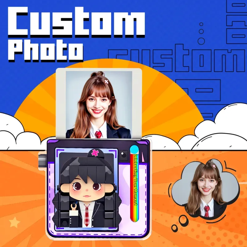 Custom Brick Figure Fridge Magnets Polaroid Style Gift Fridge Magnet Gift For Girlfriend Boyfriend