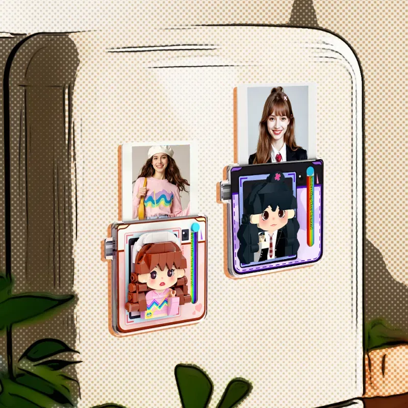 Custom Brick Figure Fridge Magnets Polaroid Style Gift Fridge Magnet Gift For Girlfriend Boyfriend