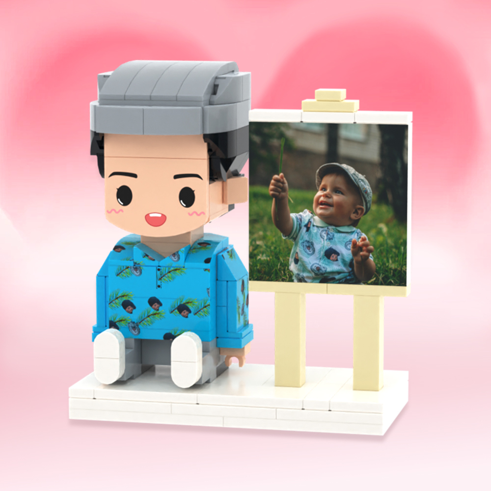 Custom 1 People Sitting Brick Figures Creative Gift For Kids