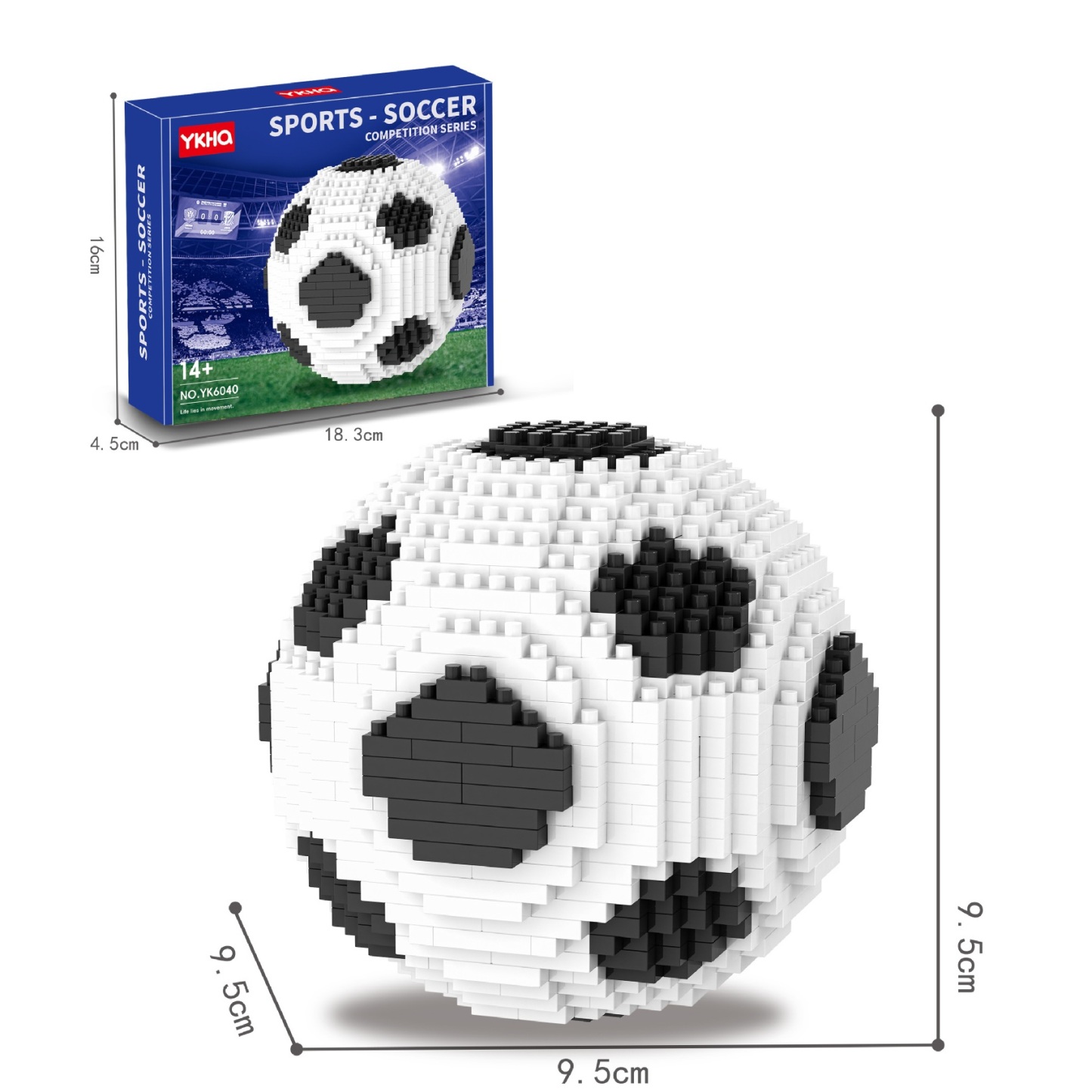 Block Building Golden Trophy Model Kit – DIY Pixel Brick Championship Cup Decor, Creative Desktop Display Gift for Sports Fans - 