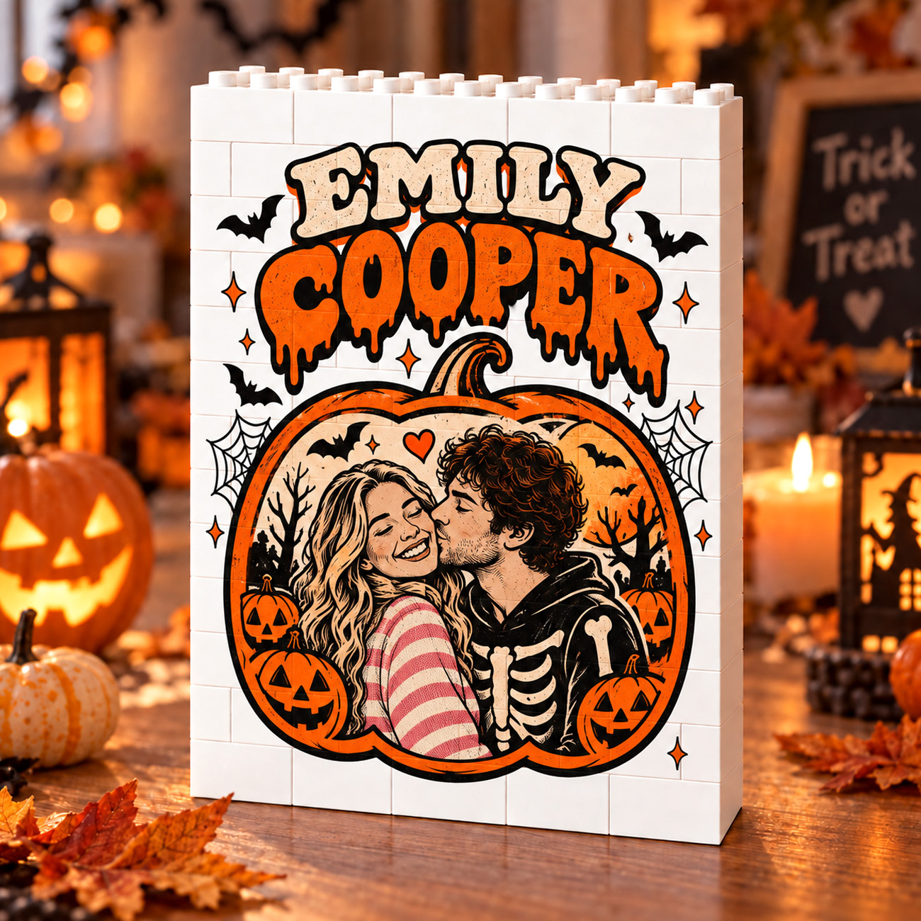 Custom Photo Brick Puzzle Frame – Build Your Love, A Romantic Couple Christmas Gift - 
