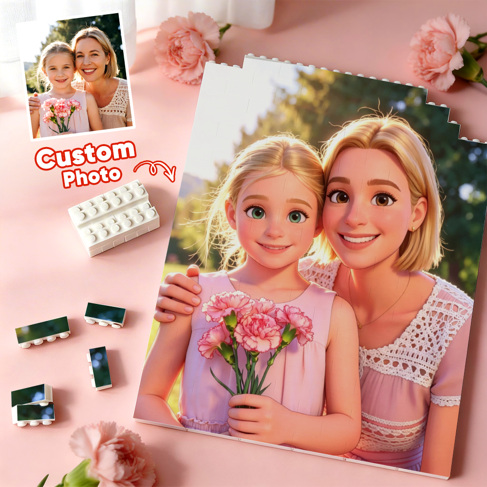 Custom Photo Brick Puzzle Frame – Build Warmth, A Sweet Gift for Mom & Mother's Day - 