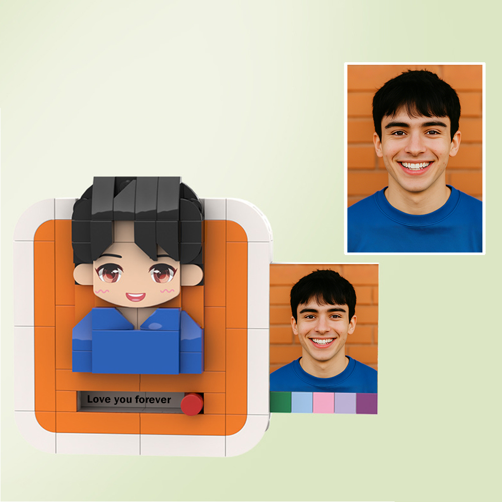 Custom Full Body 1 People Brick Figures Plaque Perfect Gift For Him/Her Home Decor