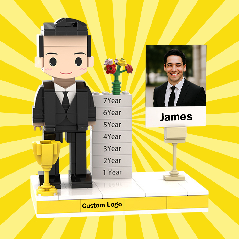 Custom Full Body 1 People Brick Figures  Anniversary Gift for Employment Gift For Him/Her