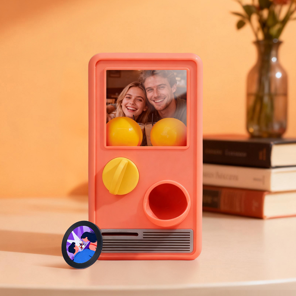 Custom Photo Personalized Gashapon Machine with 10 Gashapon  – Love Notes, Date Ideas & Surprise Cards - 