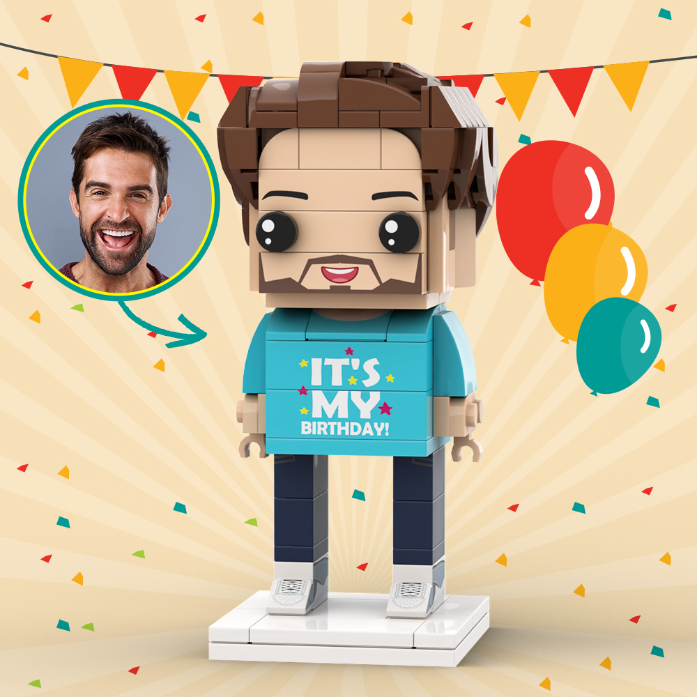 Customized Head 1 Person Birthday Brick Figures Small Particle Block Toy Gift For Birthday