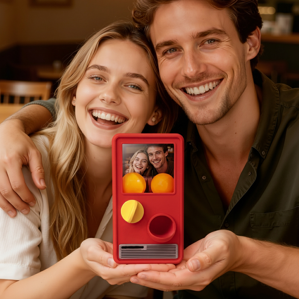 Custom Photo Personalized Gashapon Machine with 10 Gashapon  – Love Notes, Date Ideas & Surprise Cards - 
