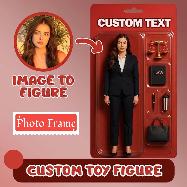Fully Body Custom Action Figure Portraits | Personalized Toy Box Art | Custom Photo Frame Decorations | Business Style