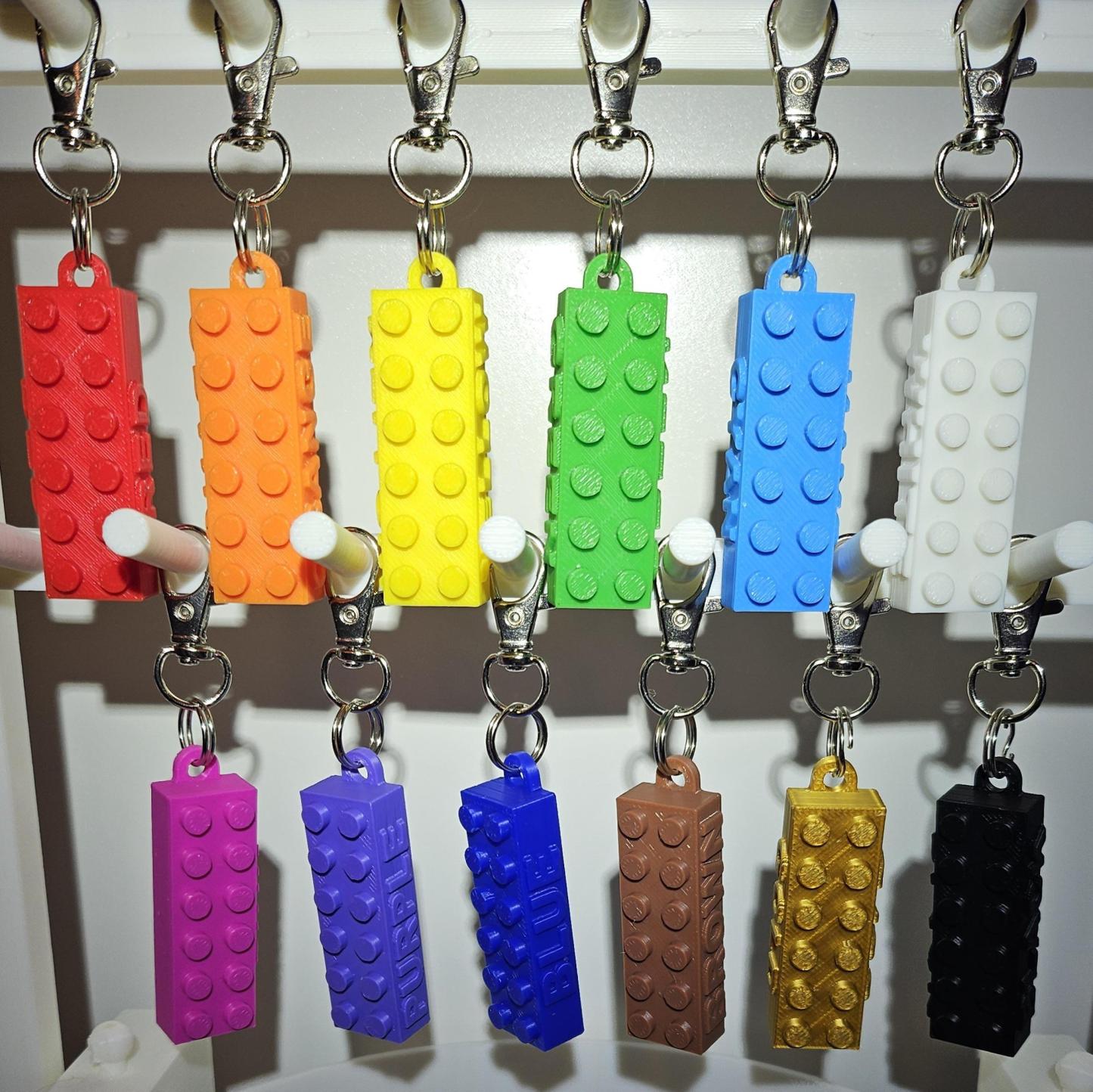 Custom Brick Name Keychain: Personalized Block Keychain, Fun Gift