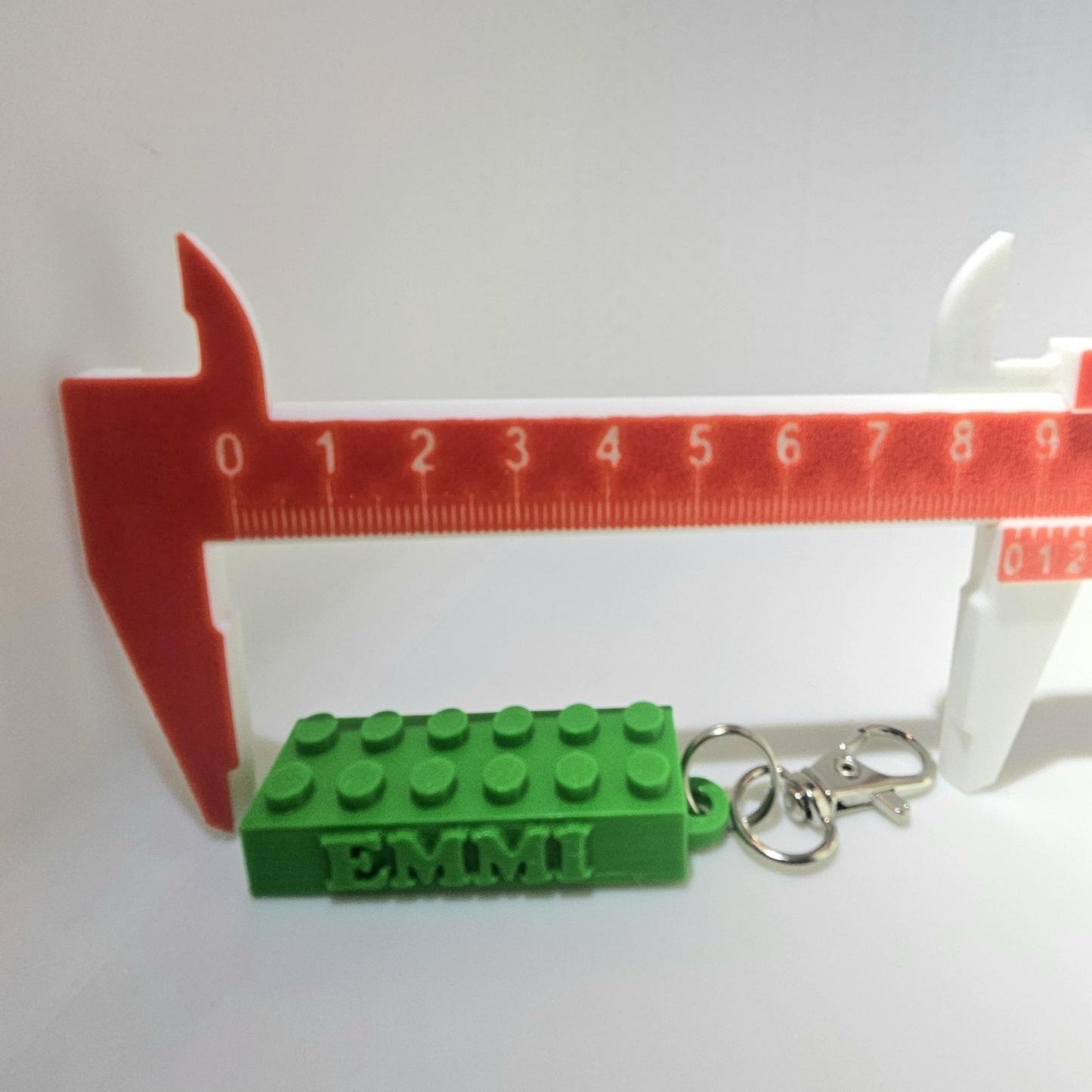 Custom Brick Name Keychain: Personalized Block Keychain, Fun Gift