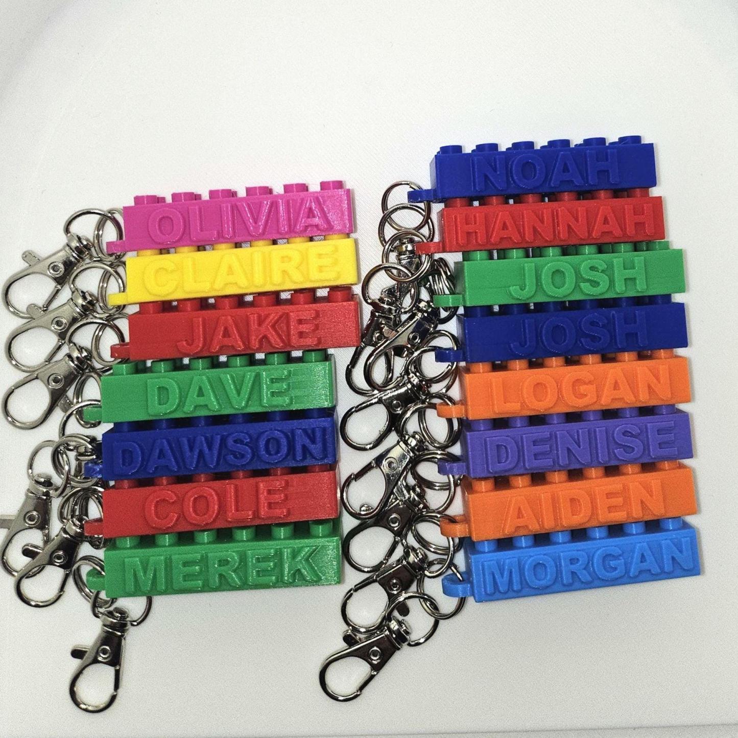 Custom Brick Name Keychain: Personalized Block Keychain, Fun Gift