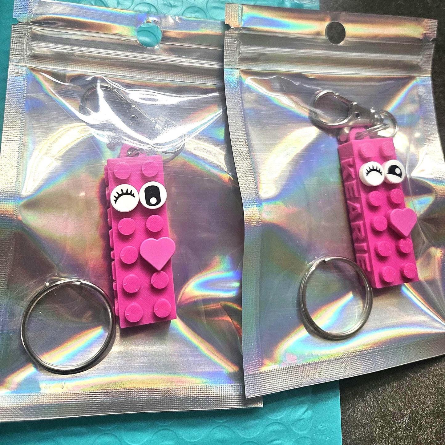 Custom Brick Name Keychain: Personalized Block Keychain, Fun Gift