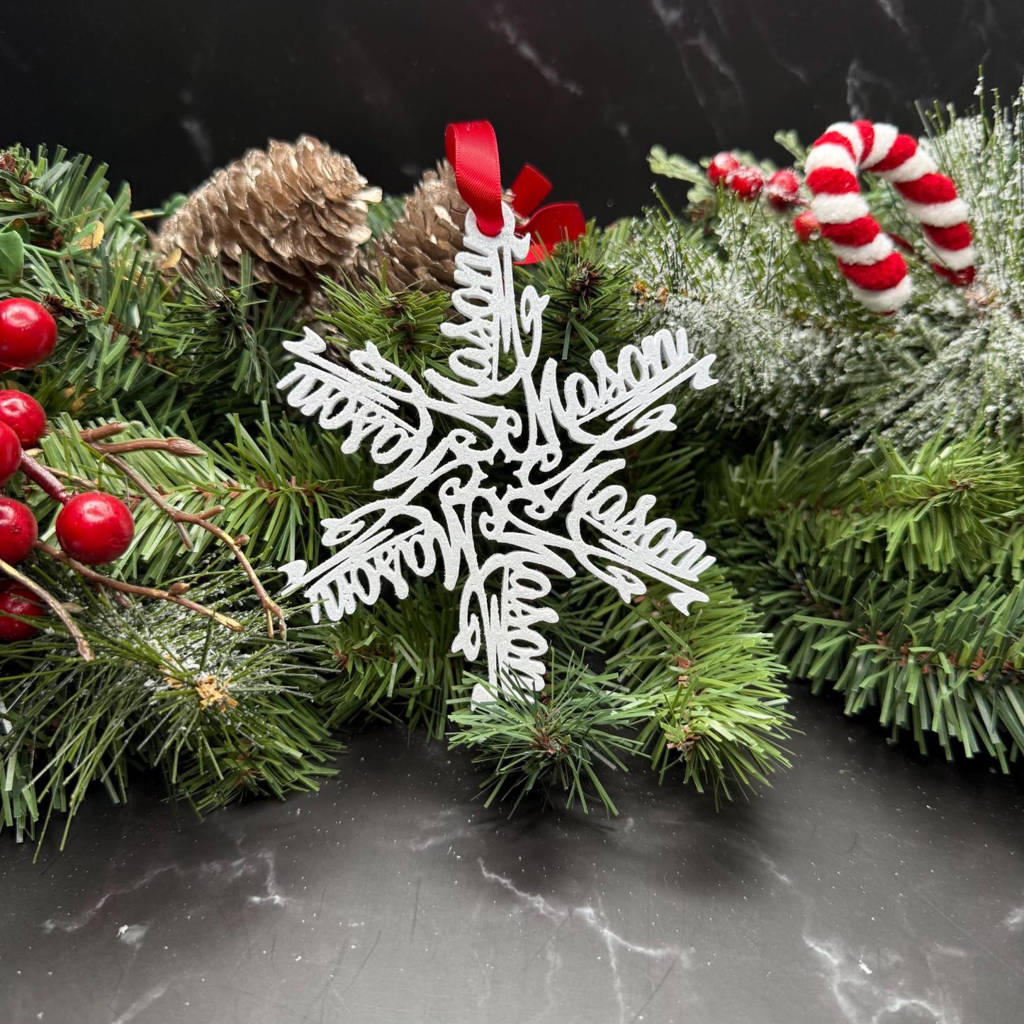 Custom Name Snowflake Ornament: Personalized Christmas Keepsake